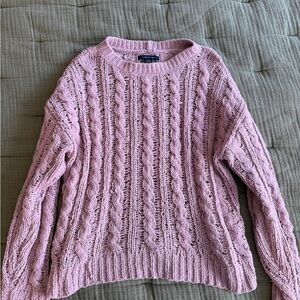 Purple soft Cable Knit Sweater